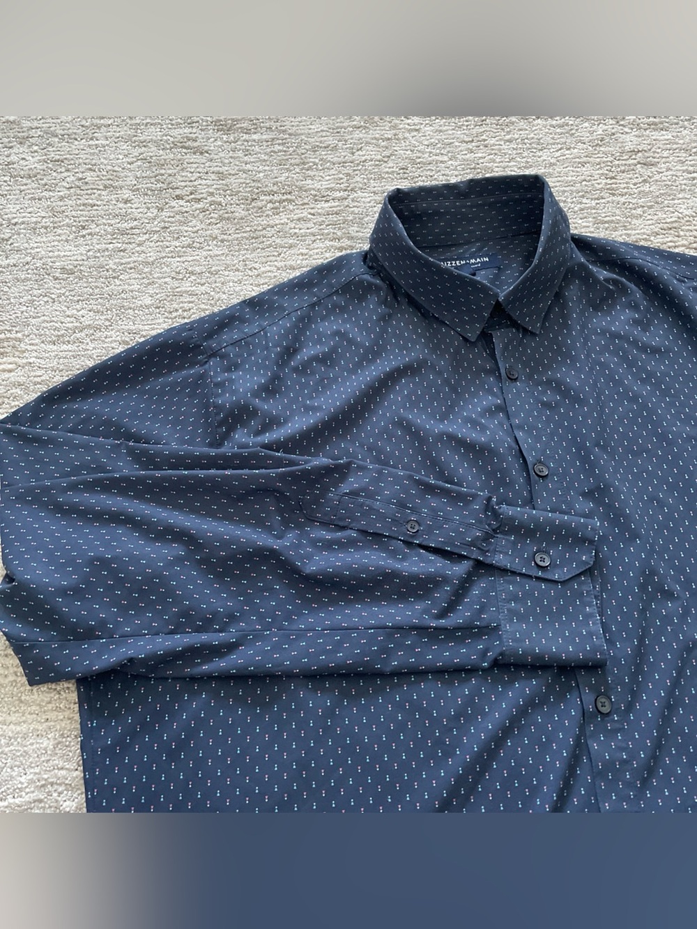 Mizzen + Main Lightweight Leeward Blue Classic Fit Long Sleeve Men’s Size XXL